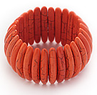 Classic Design Long Spike Shape Orange Turkis Stretch Bangle Bracelet