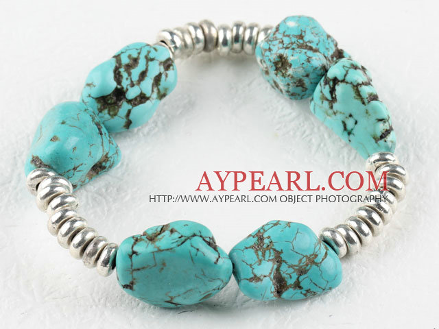 Turquoise και μικρό βρόχο μεταλλικών ελαστικό βραχιόλι