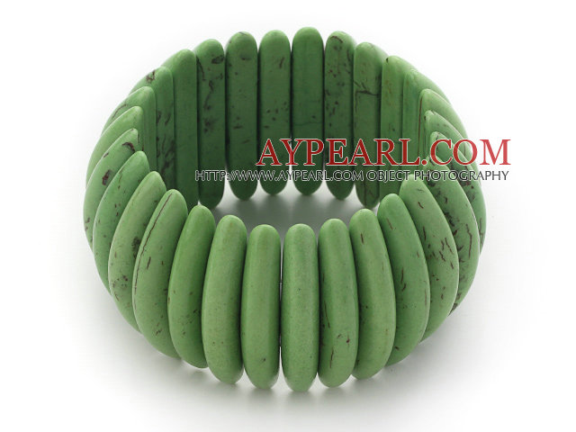 Classic Design Long Spike Shape Grønn Turkis Stretch Bangle Bracelet