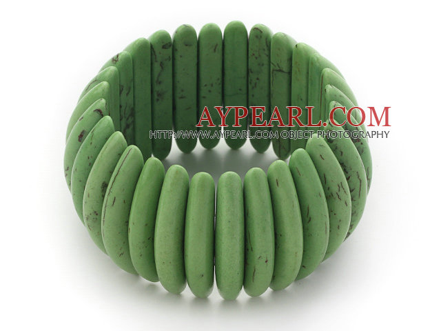 Conception classique de longue forme de Spike Vert Turquoise Bracelet extensible