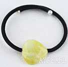 Simple en forme de coeur en pierre de style bracelet de citron avec cordon noir