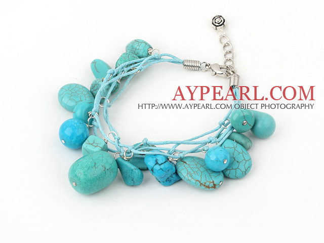 blue turquoise bracelet with lobster clasp