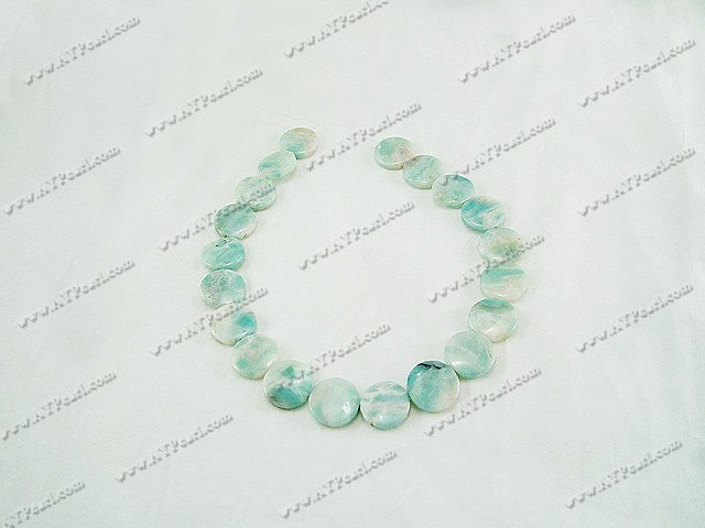 Amazon stone beads, 4*16mm wavy flat round, sold per 15.7-inch strand.