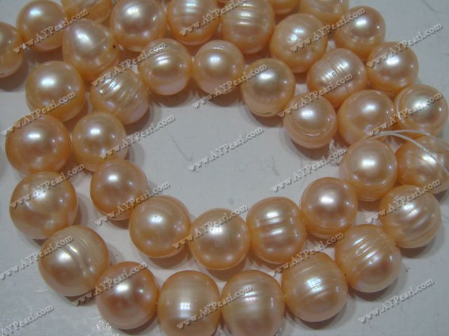 Freshwater pearl beads, fleshcolor, sold per 15-inch strand.