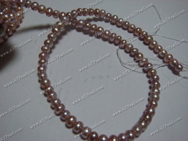 Freshwater pearl beads, purple, 7-8mm round, sold per 15-inch strand.