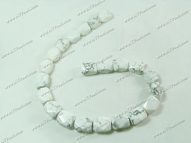 Howlite beads, 14*18 nugget, sold per 15.7-inch strand.