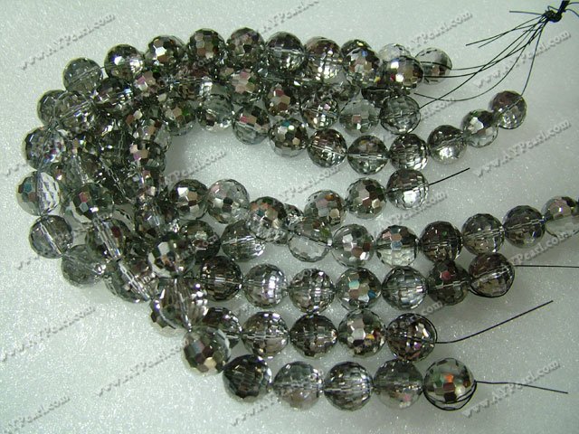 Chinese crystal beads, AB color, 20mm faced round, sold per 15.7-inch strand.