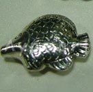 Metal alloy beads, 6*15mm fish, Sold per pkg of 10.