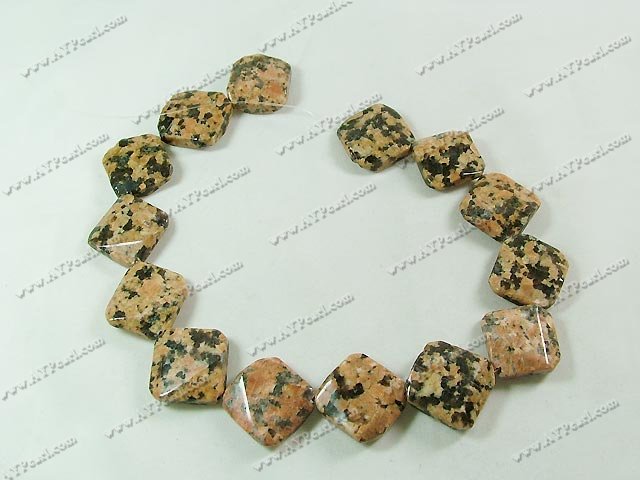 leopard stone beads,17*23mm wavy flat square, sold per 15.7-inch strand.