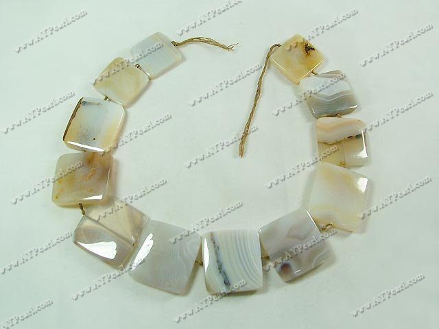 Persia gray agate beads, 30mm flat square, sold per 15.7-inch strand.