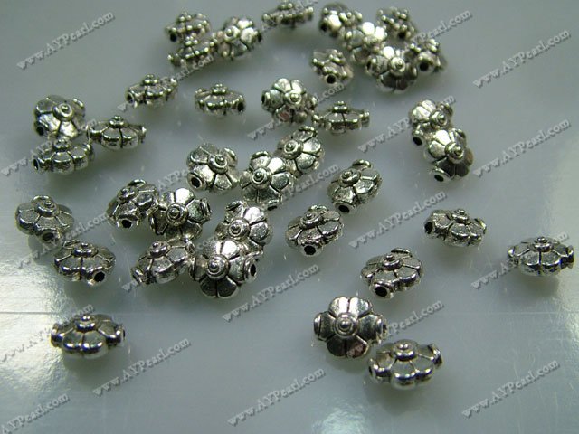 Metal alloy beads,8mm flower, Sold per pkg of 50.