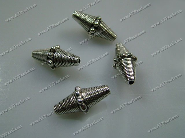 Metal alloy beads,10*25mm, Sold per pkg of 50.