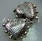 Metal alloy beads, 8mm heart, Sold per pkg of 50.