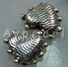 Alloy beads, 8mm heart, Sold per pkg of 500.