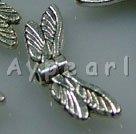 Metal alloy beads, 8*18mm wing, Sold per pkg of 50.