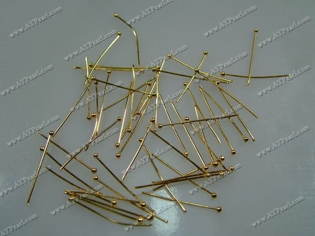 Brass Ball Headpins,golden, 0.9-inches long with ball, Sold per pkg of 5000.