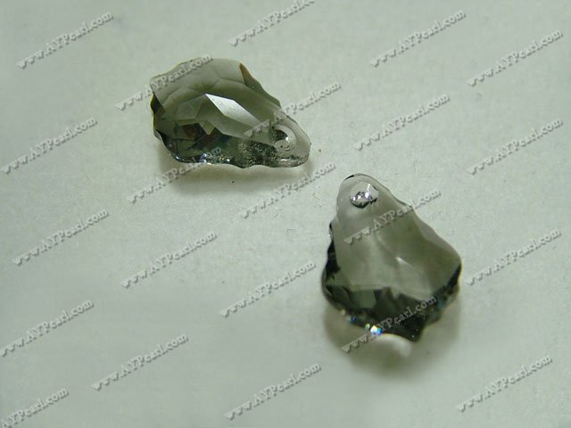 Austrian crystal pendant,crystal grey,11mm wide, 16mm long baroque, Sold per pkg of 24.