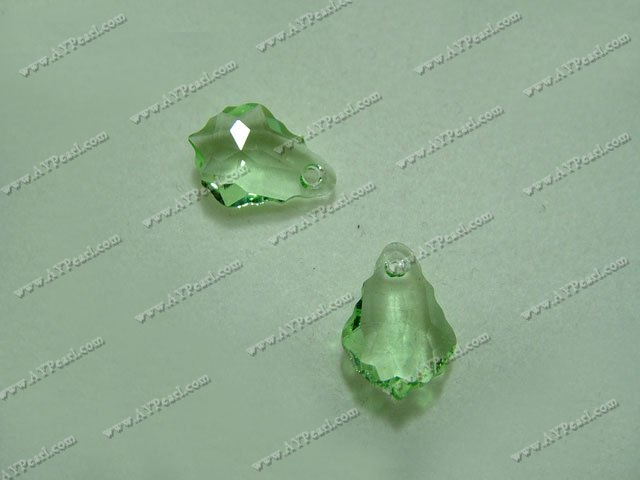 Austrian crystal pendant,crystal apple green,11mm wide, 16mm long baroque, Sold per pkg of 24.