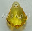 Austrian crystal pendant,citrine color, 14mm baroque, Sold by each.