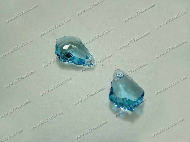 Austrian crystal pendant,crystal blue,11mm wide, 16mm long baroque, Sold per pkg of 24.