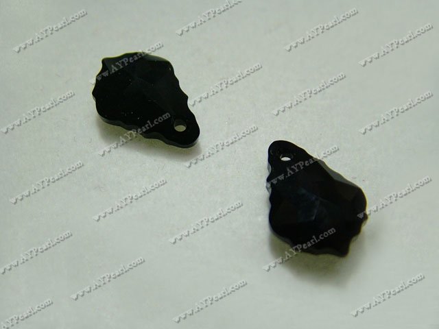 Austrian crystal pendant,crystal black,11mm wide, 16mm long baroque, Sold per pkg of 24.