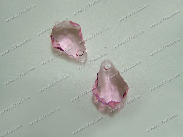 Austrian crystal pendant,crystal pink,11mm wide, 16mm long baroque, Sold per pkg of 24.