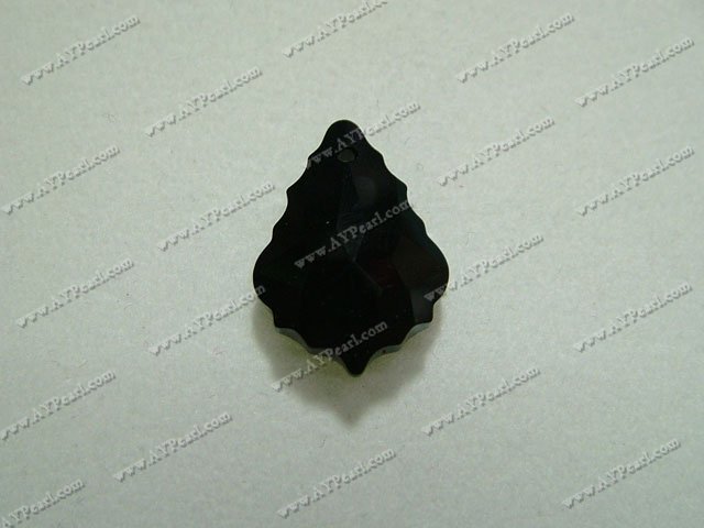 Austrian crystal pendant,crystal black,11mm wide, 22mm long, baroque, Sold per pkg of 16.