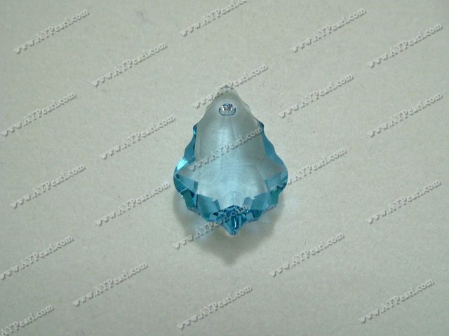 Austrian crystal pendant, crystal blue, 15mm wide, 22mm long,baroque, Sold per pkg of 16.