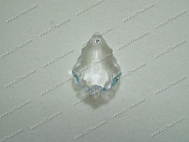 Austrian crystal pendant,crystal white,11mm wide, 22mm long, baroque, Sold per pkg of 16.