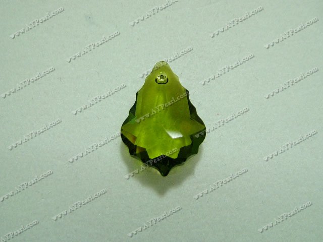 Austrian crystal pendant,crystal olive,11mm wide, 22mm long, baroque, Sold per pkg of 16.