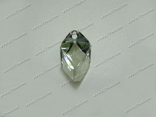Austrian crystal pendant, gray, 22mm cubist drop, Sold per pkg of 48.