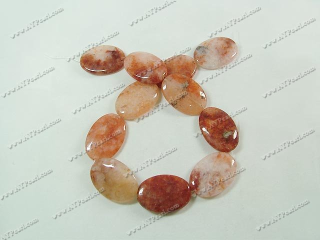 Balas ruby beads, 20*28mm flat oval, sold per 15.7-inch strand.