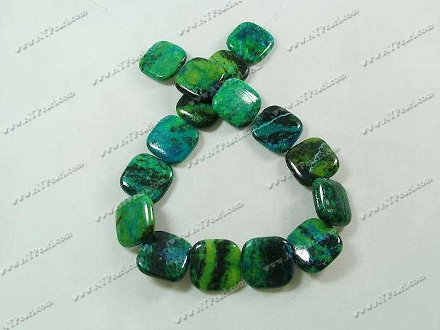 phenix stone beads,18*18mm flat square, sold per 15-inch strand.