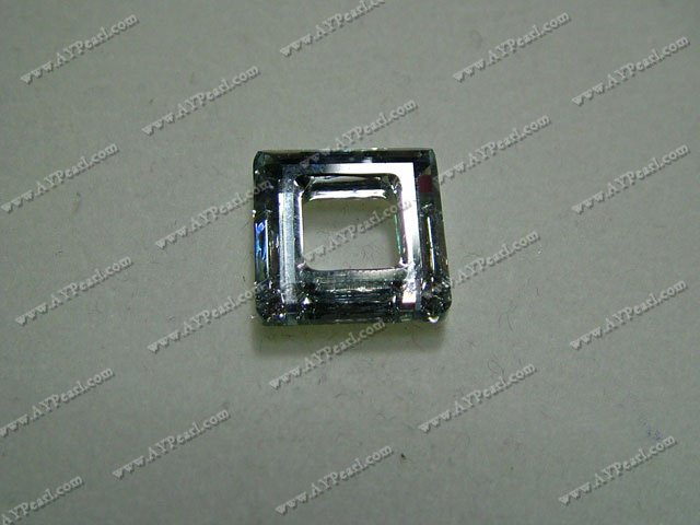 Austrian crystal component, 14mm square ring, Sold per pkg of 10.