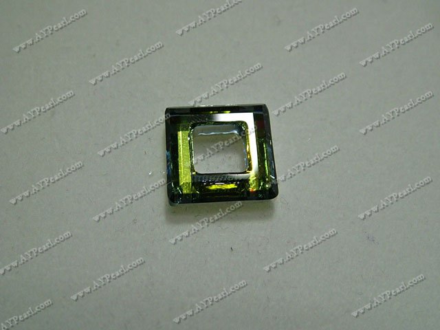 Austrian crystal component, 14mm square ring. Sold per pkg of 10.