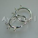 Sterling Silver Hook Clasp, with 3-strand, 15*30mm, Sold per pkg of 10.