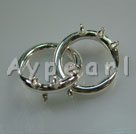 Sterling Silver Hook Clasp, with 5-strand, 20*45mm, Sold per pkg of 10.
