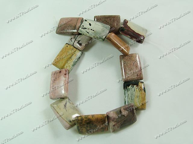 picture gem beads, 20*25mm rectangle, sold per 15.7-inch strand.
