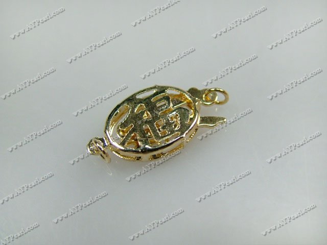 Alloy Box Clasps, 8*12mm oval with fancy style, Sold per pkg of 100.