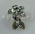 Alloy Magnetic Clasps, 14*20mm flower, Sold per pkg of 50.