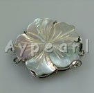 Alloy Box clasps, with seashell, 35mm flower, Sold per pkg of 10.