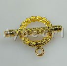 Alloy Toggle Clasps, 13*15mm fancy ring, Sold per pkg of 50.