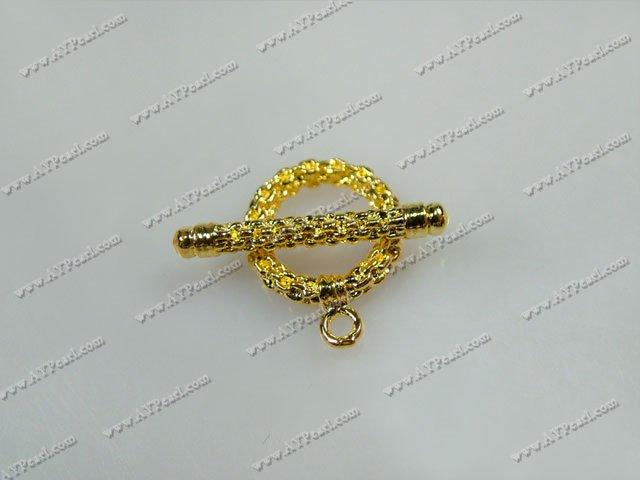 Alloy Toggle Clasps, 13*15mm fancy ring, Sold per pkg of 50.