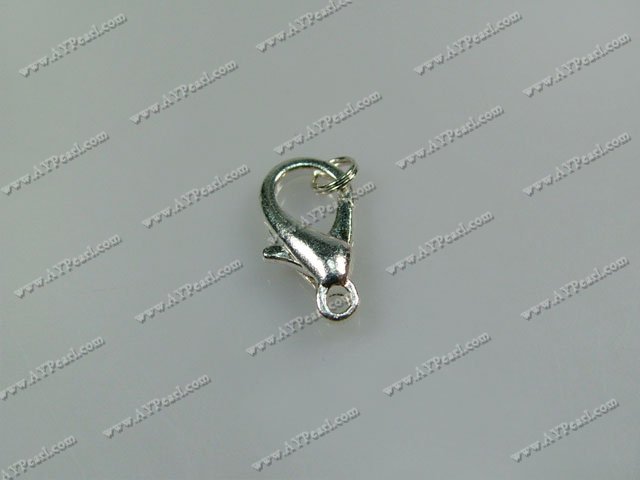 Alloy Lobster Clasps,8*15mm with ring, sold per pkg of 100.
