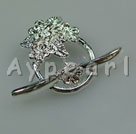 Alloy Toggle Clasps,silver plated, 14*18mm ring with flower, Sold per pkg of 50.