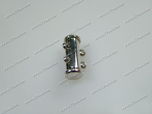 Magnetic clasps, with 2-strand slide lock, 5*14mm tube, Sold per pkg of 10.