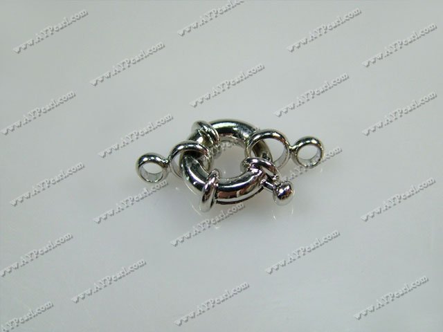 Alloy Springing Clasps, 15mm, Sold per pkg of 100.