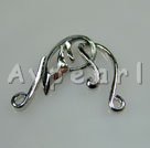 Alloy S-Hook clasps, 10*25mm, Sold per pkg of 20.