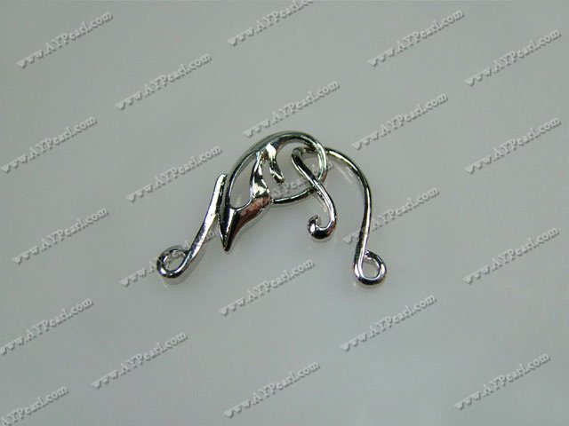 Alloy S-Hook clasps, 10*25mm, Sold per pkg of 20.