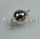 Alloy Box Clasps, 10mm round, Sold per pkg of 100.